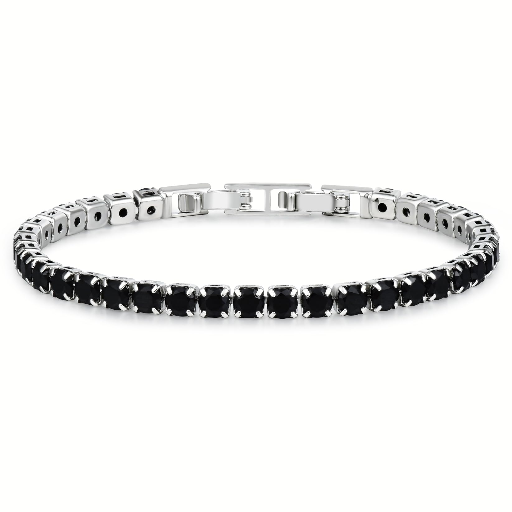 Tennis Bracelets for Women, Silver/Gold Plated 4mm Cubic Zirconia Bracelets Adjustable, Fashion Jewelry Non Tarnish Size 6.6 inch+1.5 inch Extender