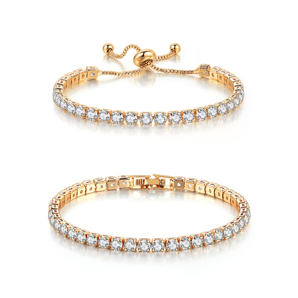 CiNily Adjustable Tennis Bracelets for Women Teen Cubic Zirconia Bracelet