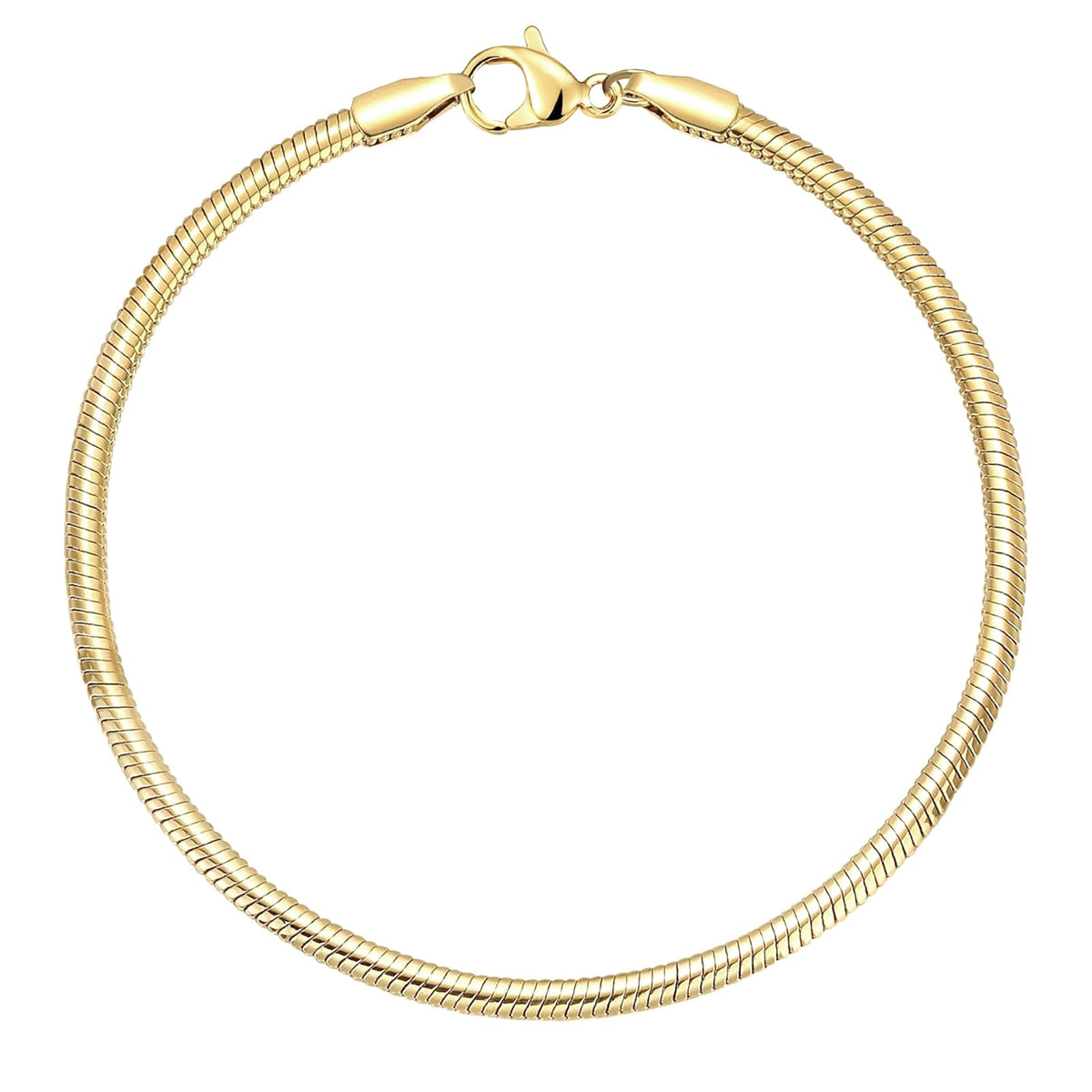 Charm Bracelets for Women, 925 Sterling Silver Plated/14k Gold Bracelet 3mm Dainty Snake Chain Bracelet Men Non Tarnish Jewelry Gifts for Her